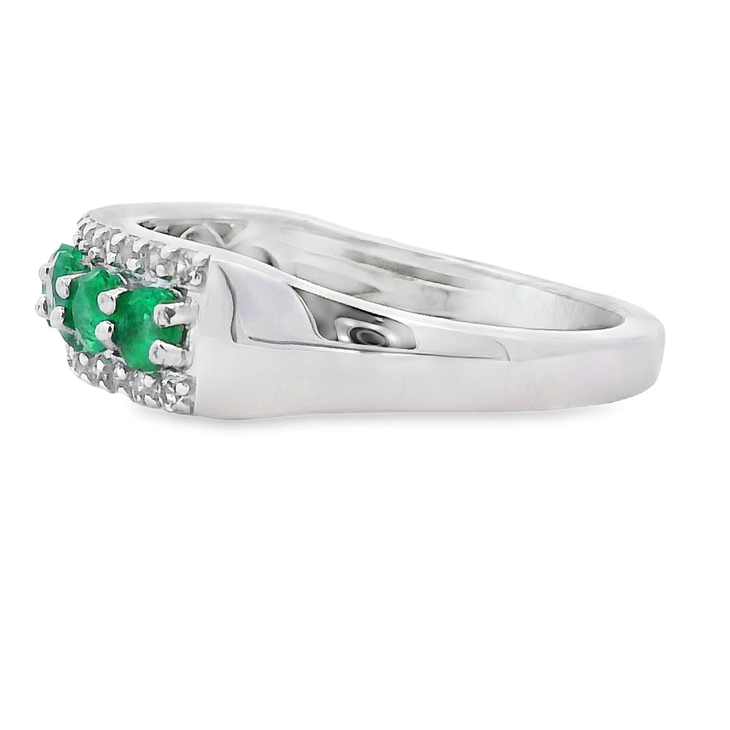 Natural White Topaz 3 Stone Ring Sterling Silver by Bids.com