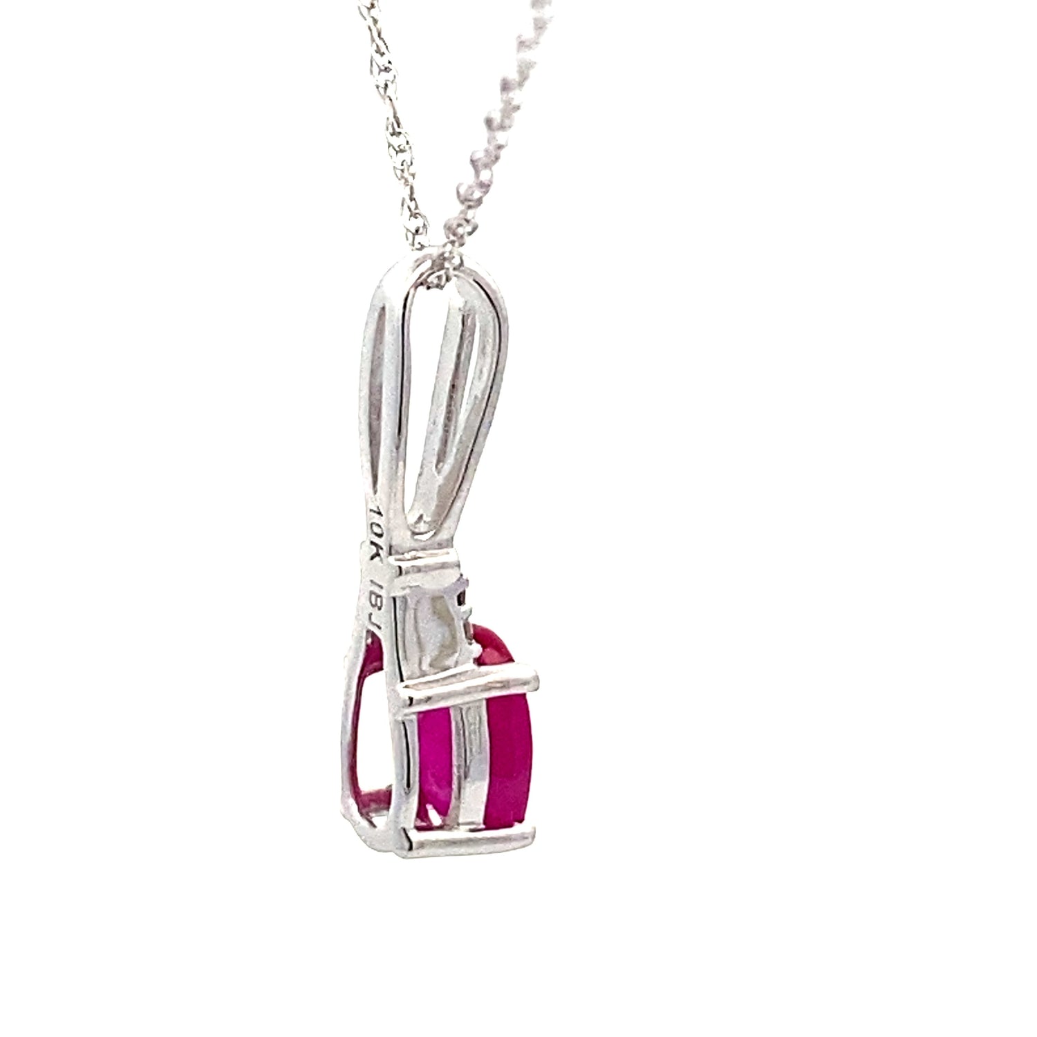 .02ct Ruby Diamond Fashion Pendants 10KT White Gold by Bids.com