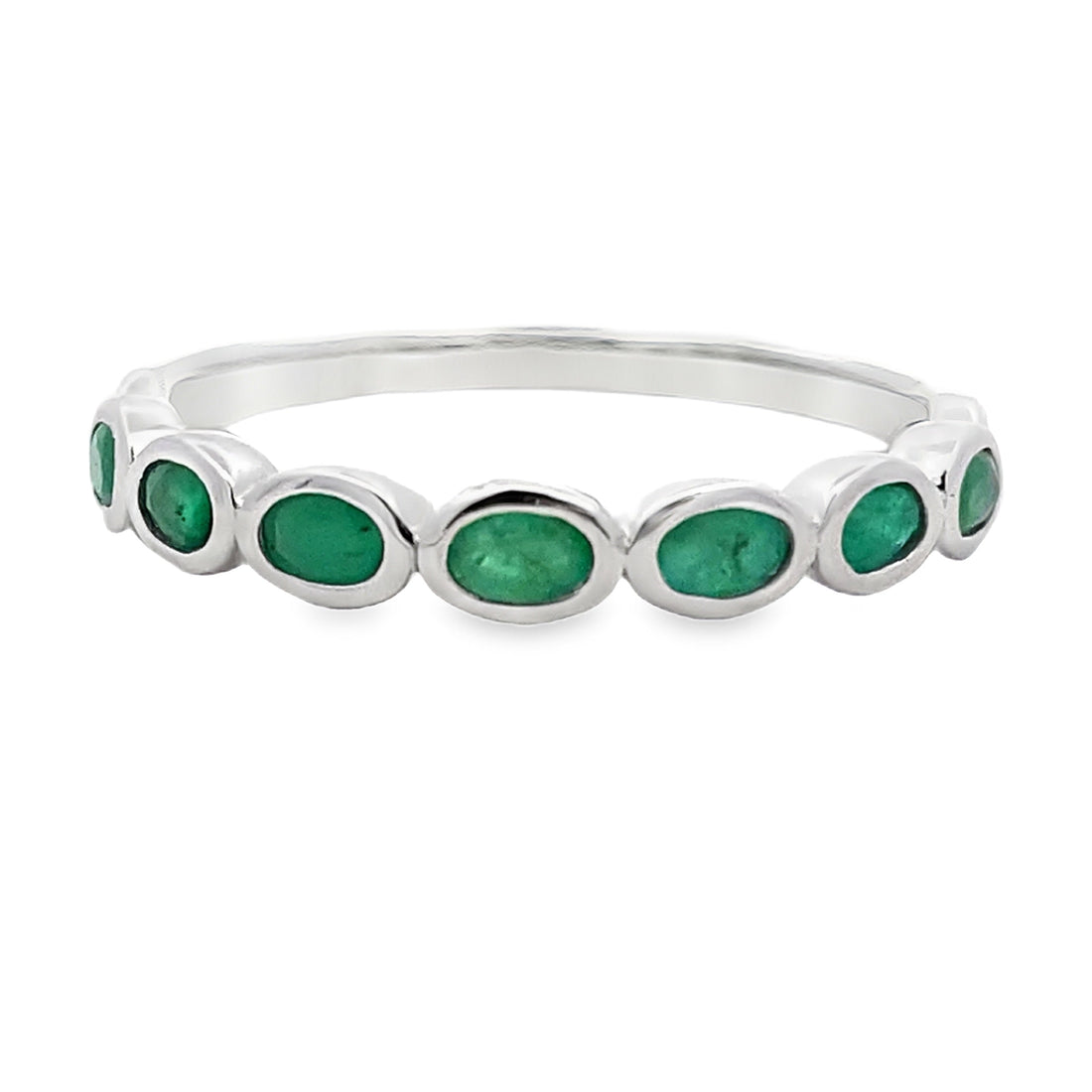 .74ct Emerald Fashion band rings 14KT White Gold by Bids.com