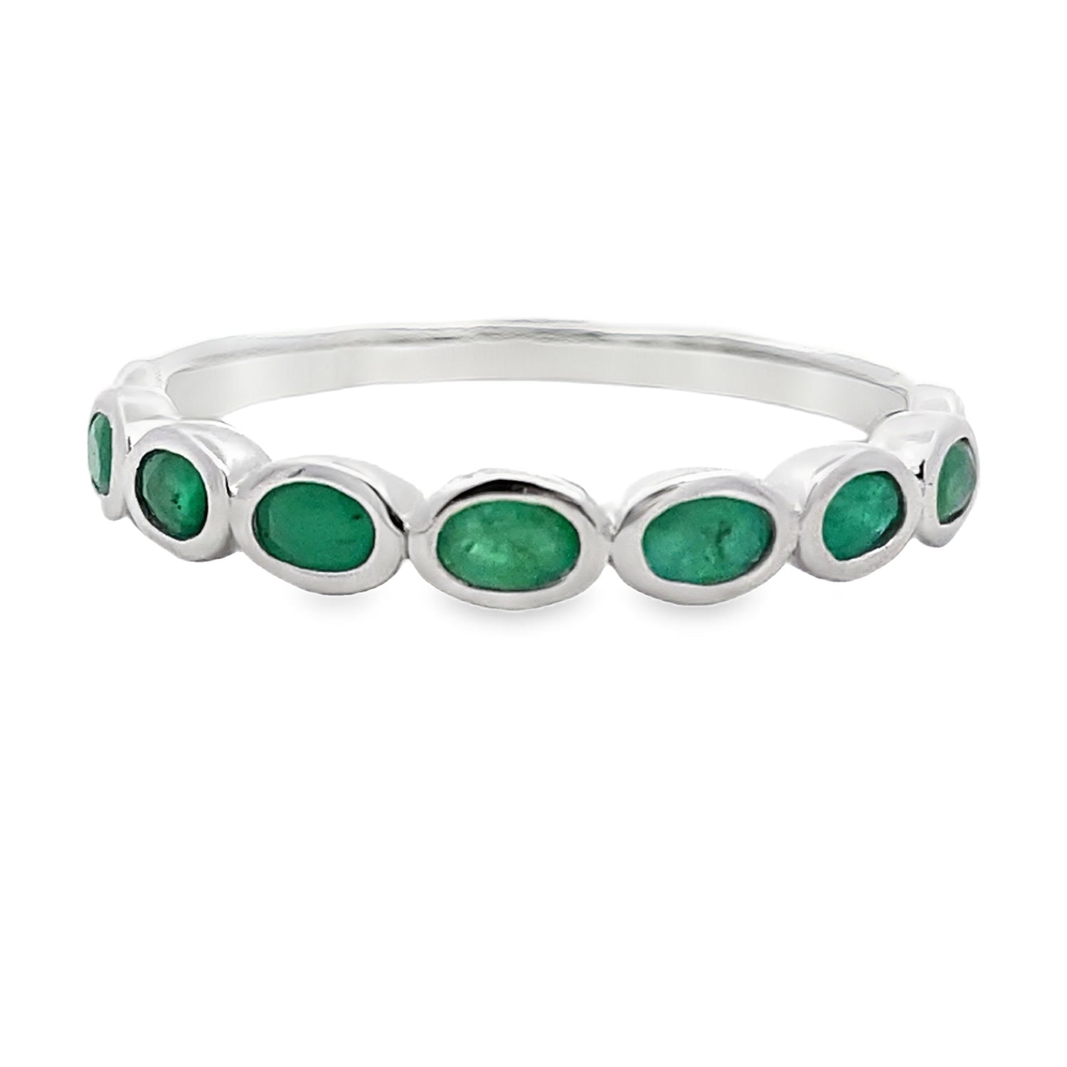 .74ct Emerald Fashion band rings 14KT White Gold by Bids.com