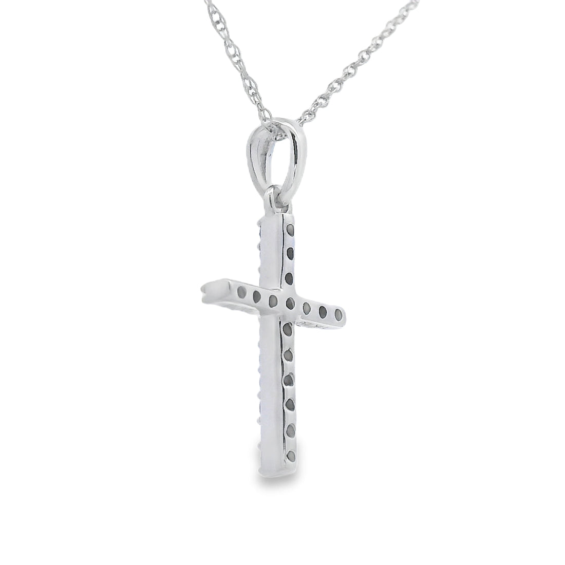 .11ct Diamond Cross Religious Pendant 14KT White Gold by Bids.com