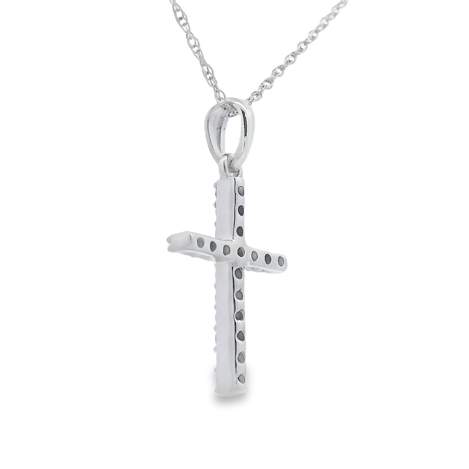 .11ct Diamond Cross Religious Pendant 14KT White Gold by Bids.com