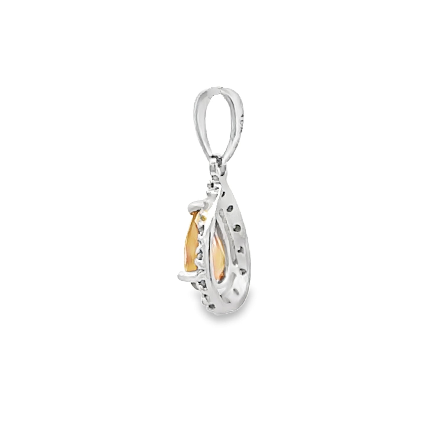.63ct Citrine Diamond Fashion Pendants 10KT White Gold by Bids.com
