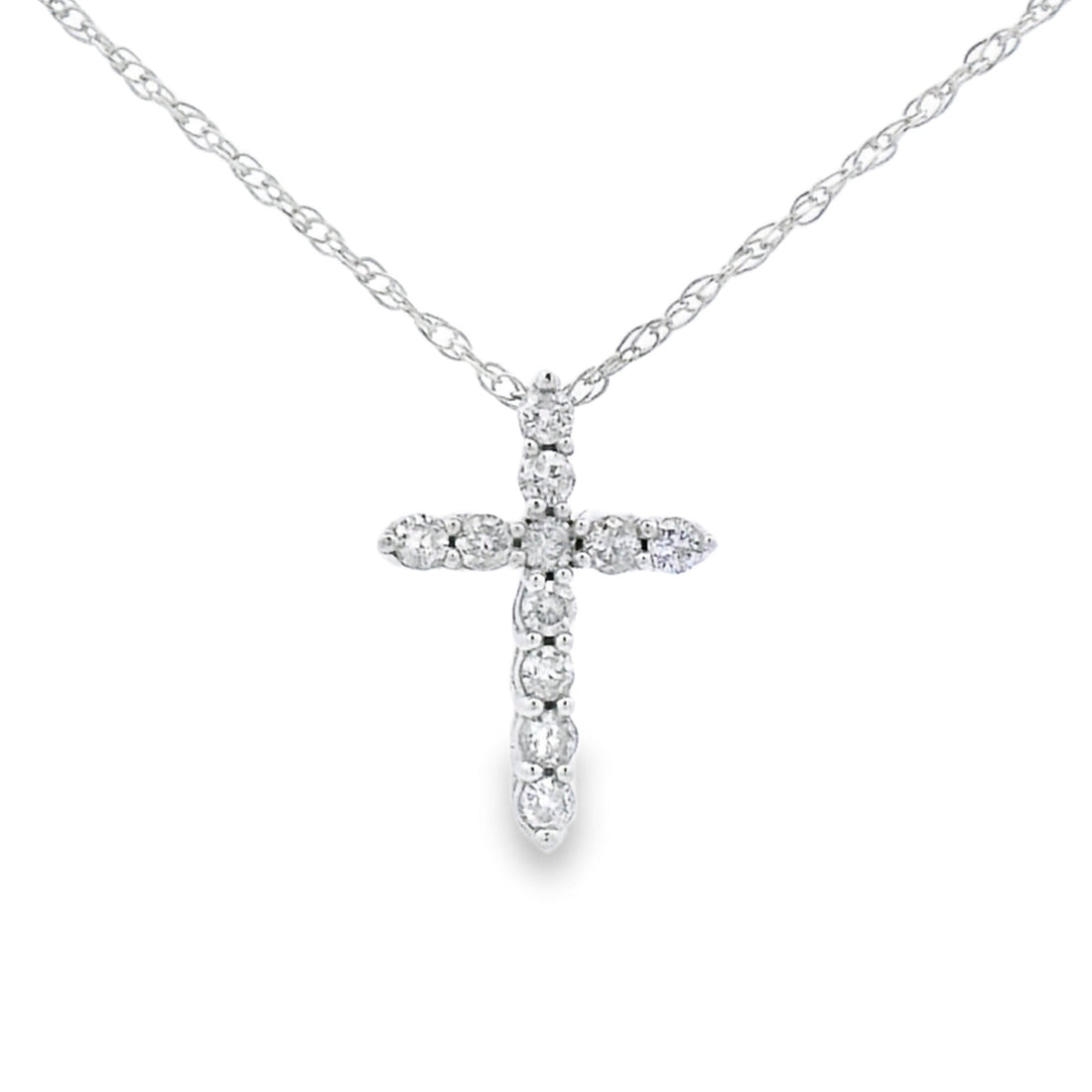 .11ct Diamond Cross Religious Pendant 14KT White Gold by Bids.com