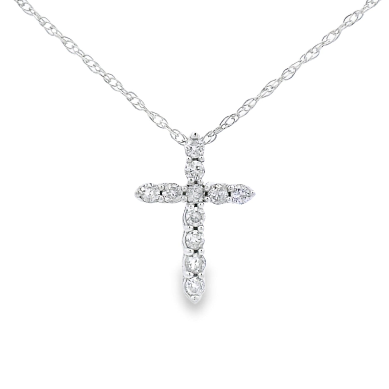 .11ct Diamond Cross Religious Pendant 14KT White Gold by Bids.com