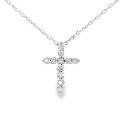 .11ct Diamond Cross Religious Pendant 14KT White Gold by Bids.com