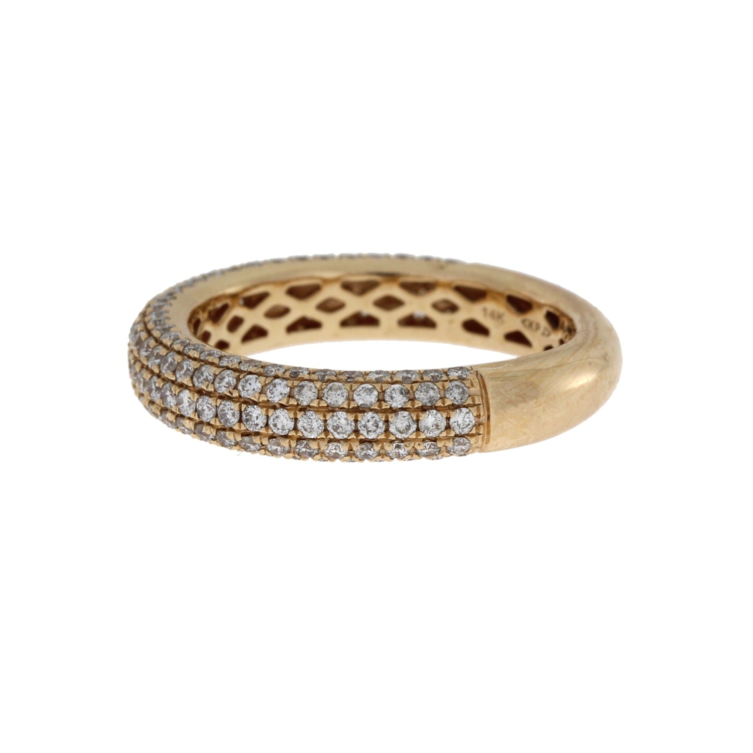 Genuine 1.00ct Diamond Wedding Band Ring 14KT Rose Gold by Bids.com
