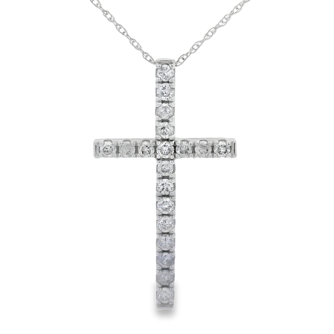 .50ct Diamond Cross Religious Pendant 14KT White Gold by Bids.com