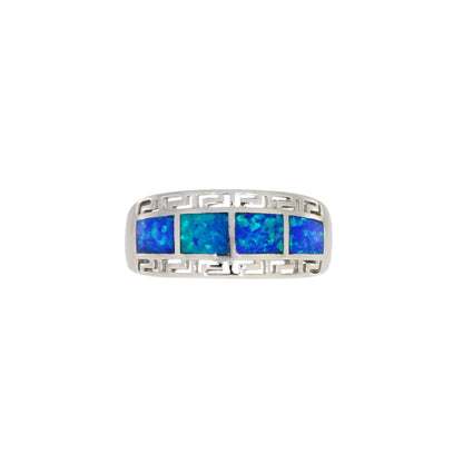 Natural Created Opal Ring Sterling Silver by Bids.com