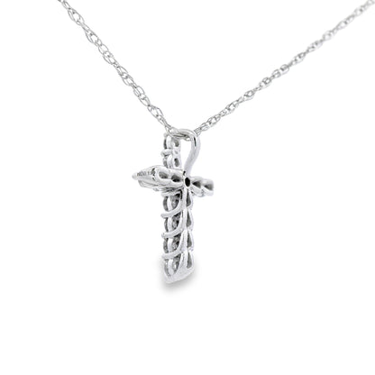 .11ct Diamond Cross Religious Pendant 14KT White Gold by Bids.com