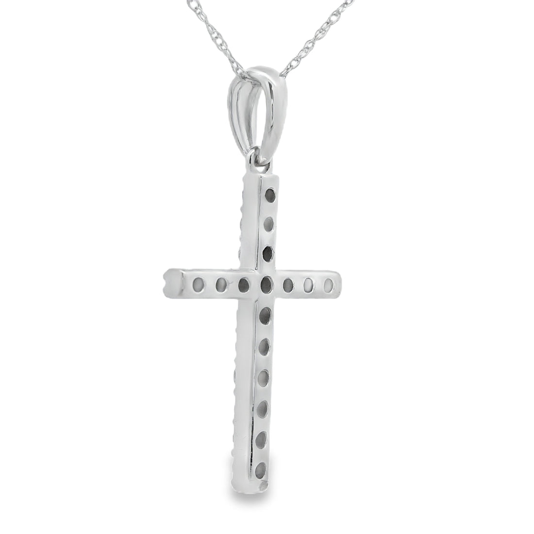 .45ct Diamond Cross Religious Pendant 14KT White Gold by Bids.com