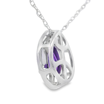 .37ct Amethyst Diamond Fashion Pendants 10KT White Gold by Bids.com