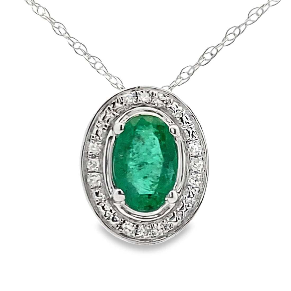 .46ct Emerald Diamond Fashion Pendants 10KT White Gold by Bids.com