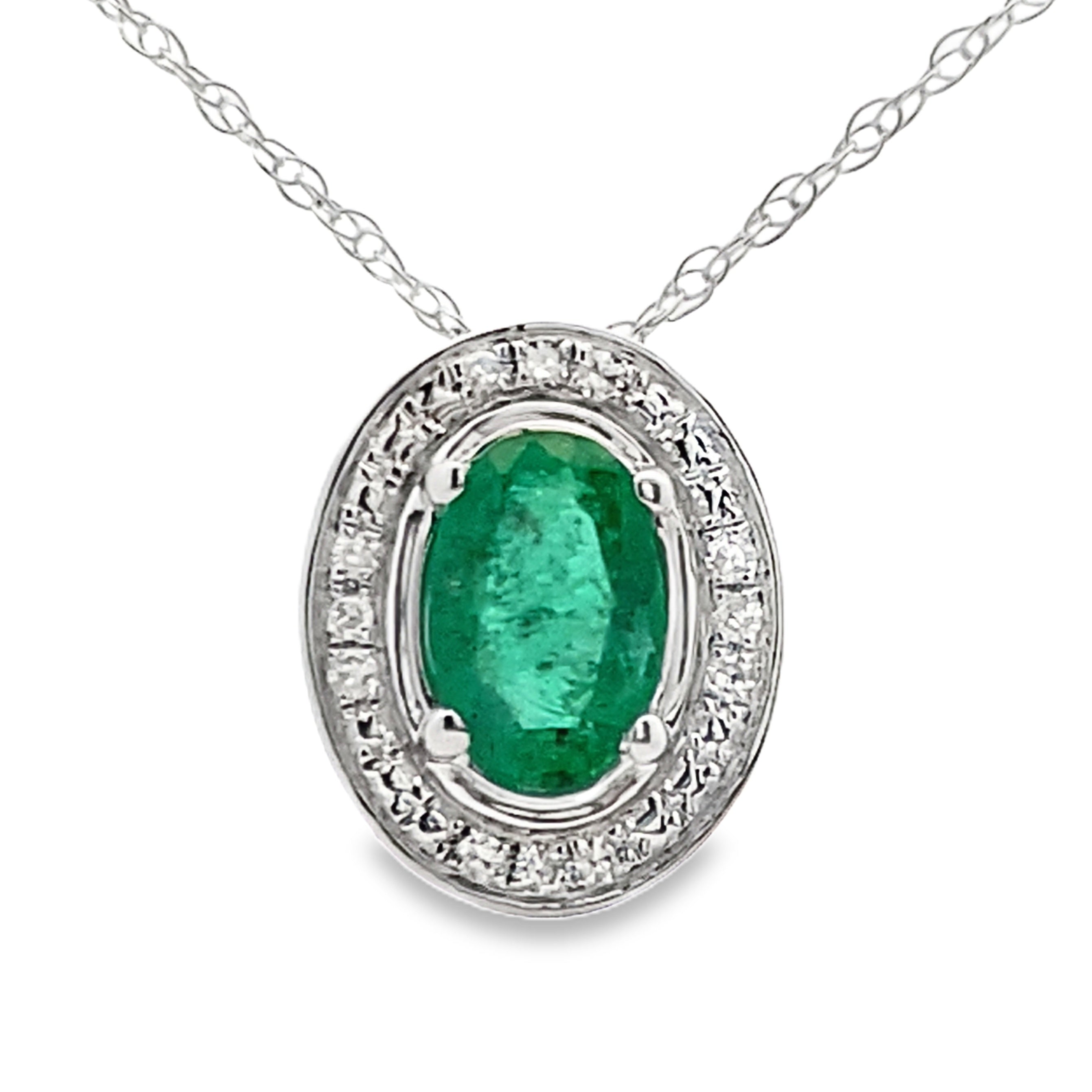 .46ct Emerald Diamond Fashion Pendants 10KT White Gold by Bids.com