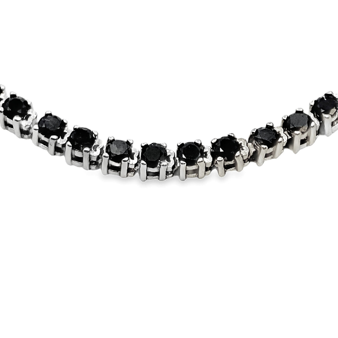 2.27ct Black Diamond Tennis Bracelet Sterling Silver by Bids.com