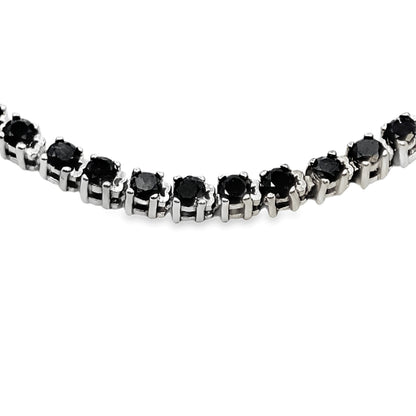 2.27ct Black Diamond Tennis Bracelet Sterling Silver by Bids.com