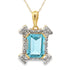 Blue Topaz Diamond Fashion Pendants 10KT Yellow Gold by Bids.com