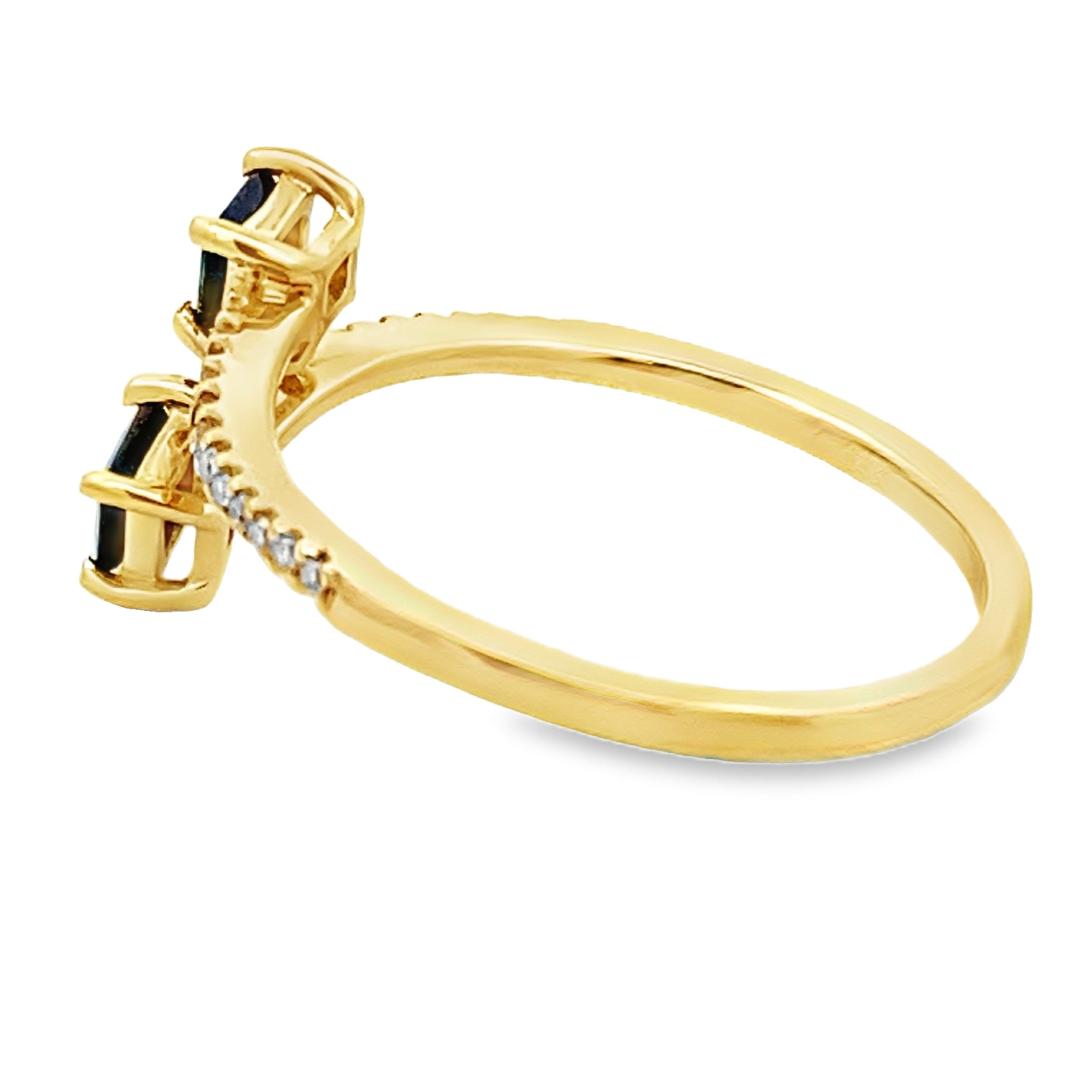 Genuine .61ct Sapphire Diamond Ring 14KT Yellow Gold by Bids.com