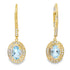 Aquamarine Diamond Dangle Earrings 10KT Yellow Gold by Bids.com