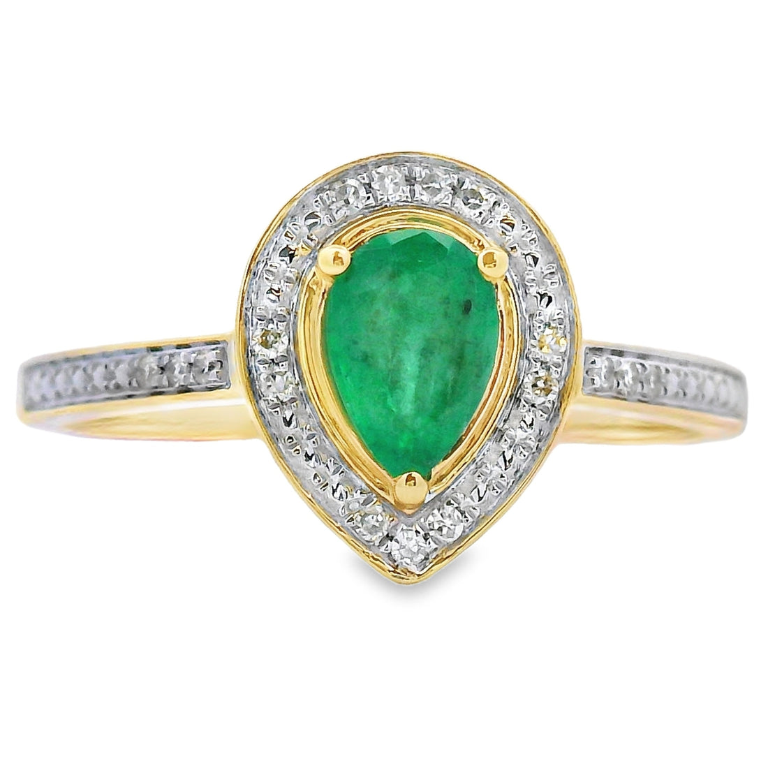 Natural .42ct Emerald Diamond Ring 10KT Yellow Gold by Bids.com