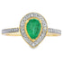 Natural .42ct Emerald Diamond Ring 10KT Yellow Gold by Bids.com