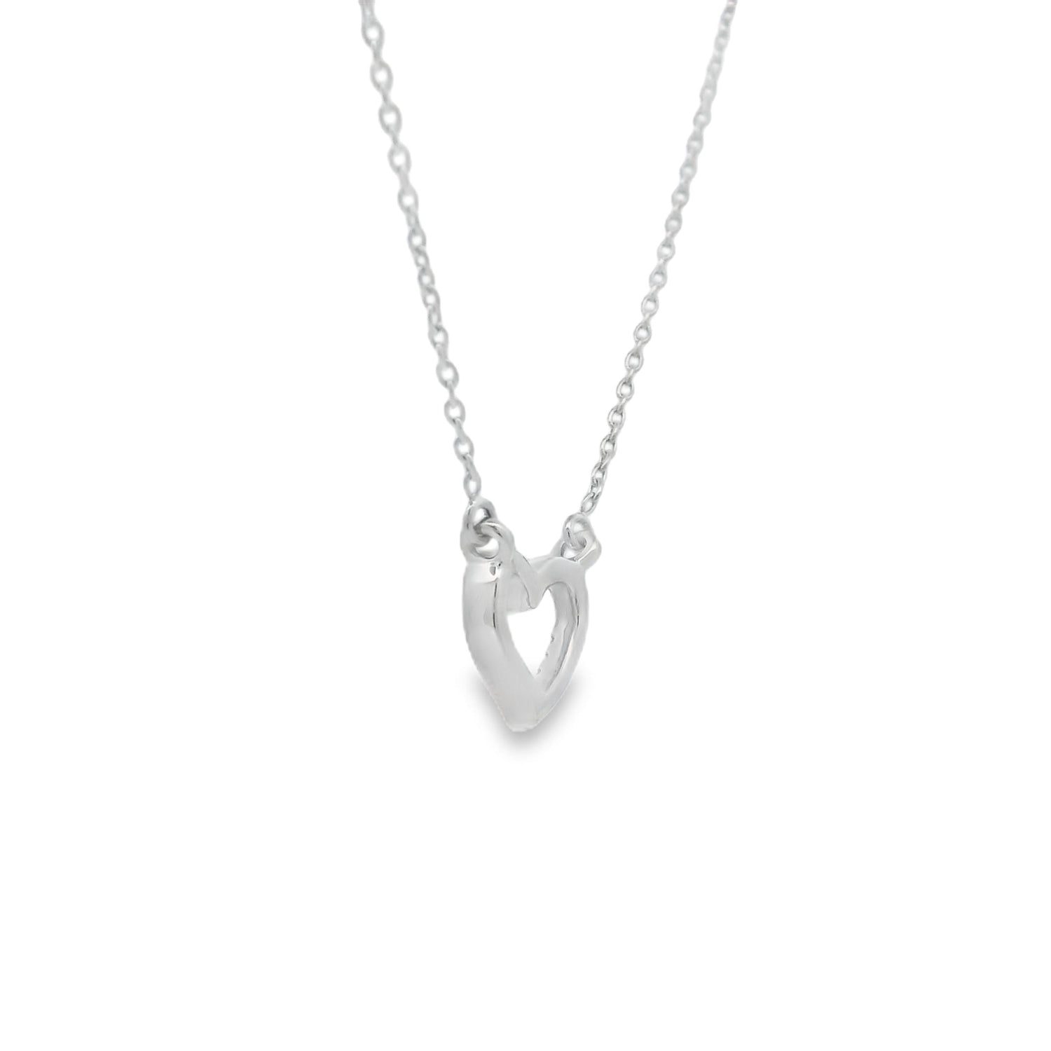 .03ct Diamond Heart Love Pendant 14KT White Gold by Bids.com