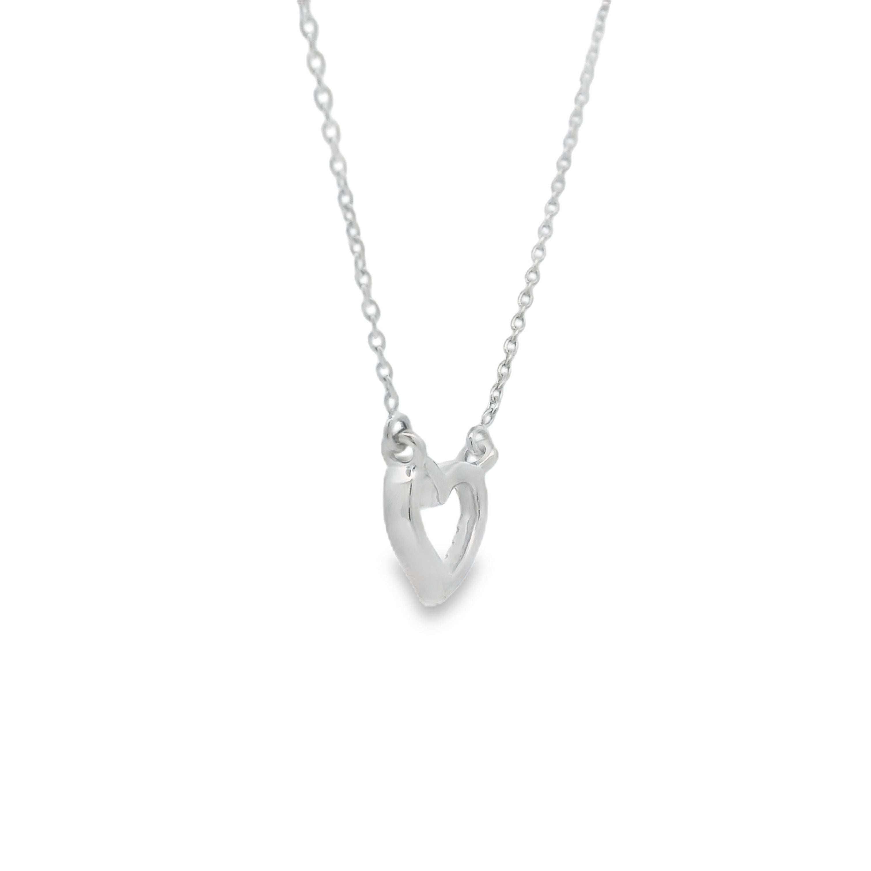.03ct Diamond Heart Love Pendant 14KT White Gold by Bids.com