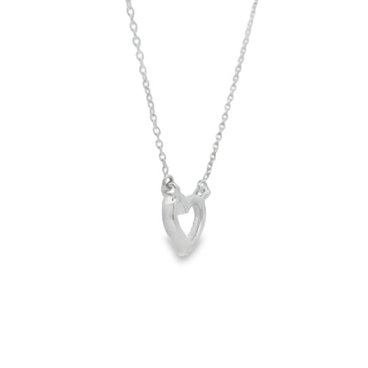 .03ct Diamond Heart Love Pendant 14KT White Gold by Bids.com