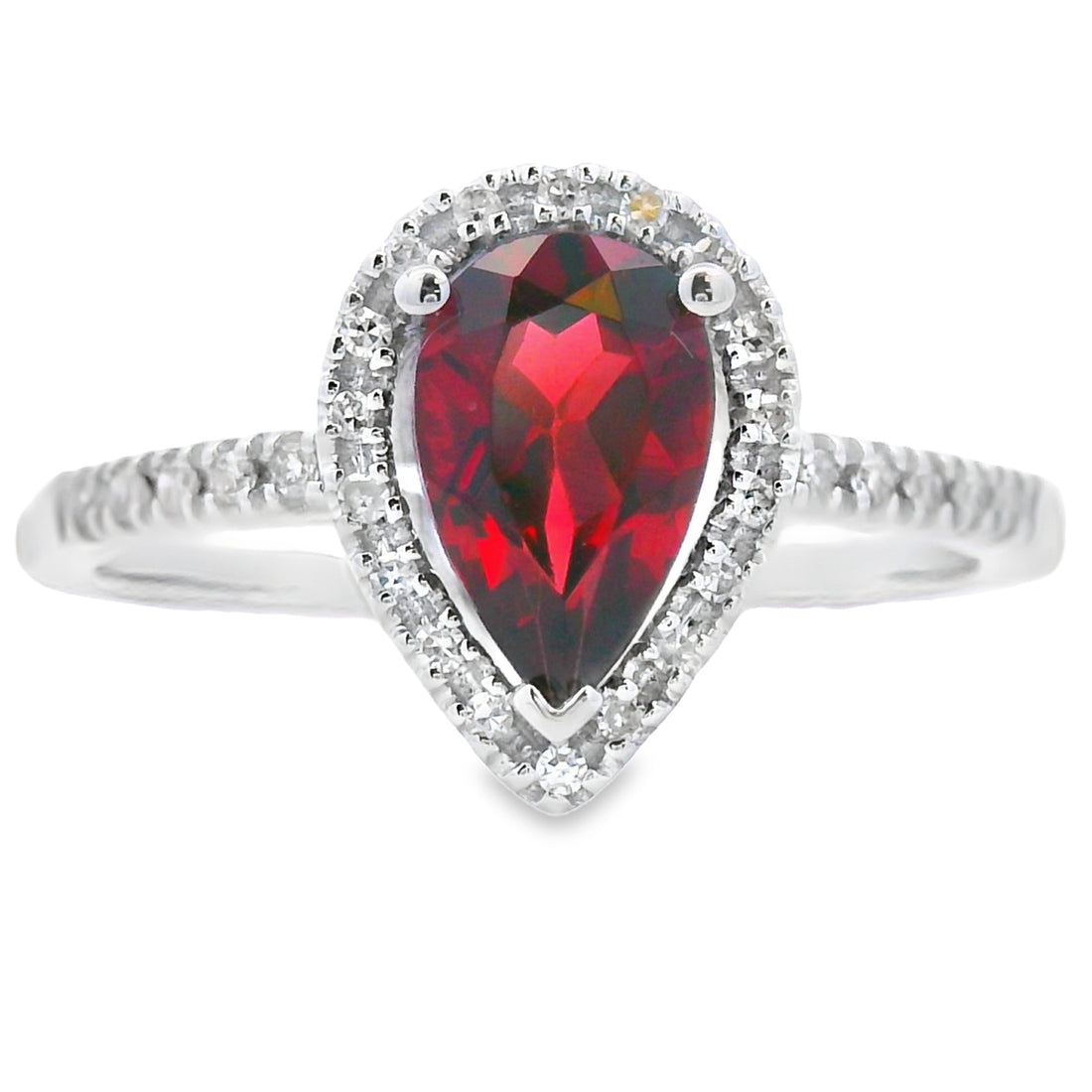 Natural 1.28ct Garnet Diamond Ring 14KT White Gold by Bids.com