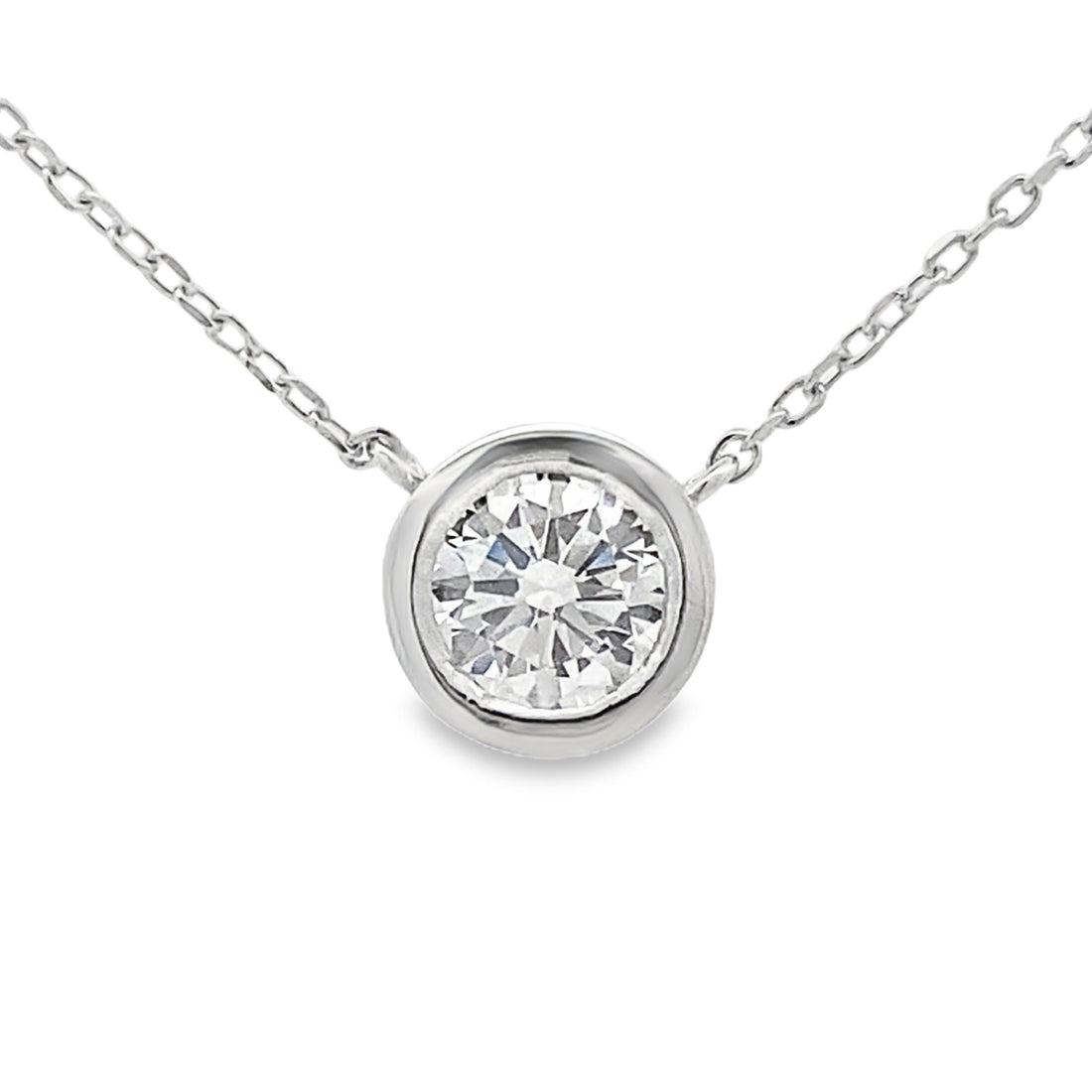 1.00ct Lab Grown Diamond Pendant Sterling Silver by Bids.com
