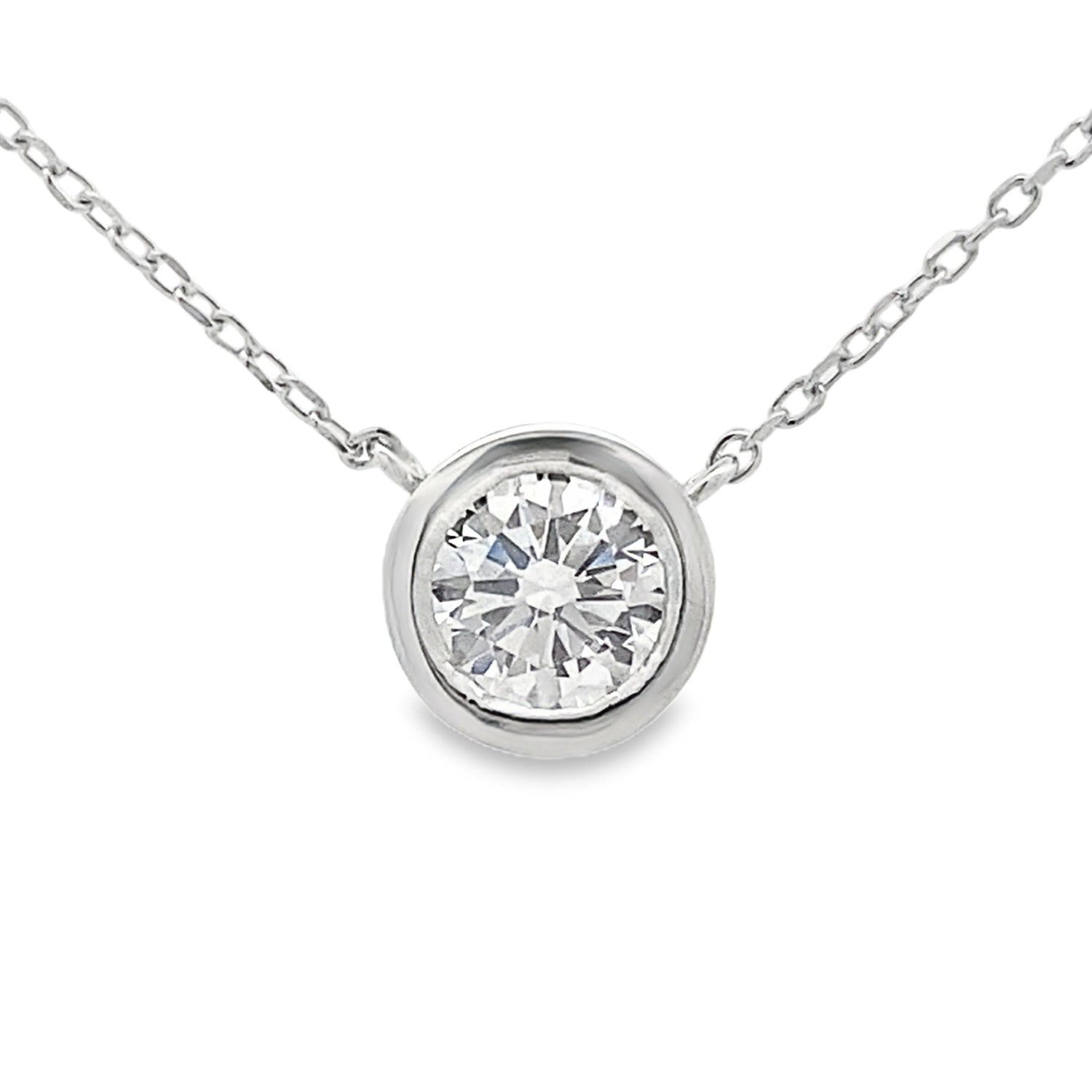 1.00ct Lab Grown Diamond Pendant Sterling Silver by Bids.com