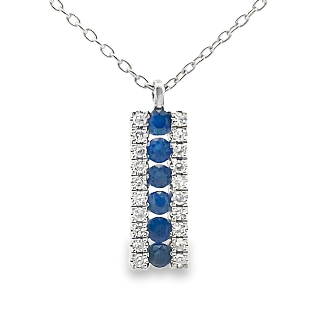 .30ct Sapphire Diamond Fashion Pendants 14KT White Gold by Bids.com