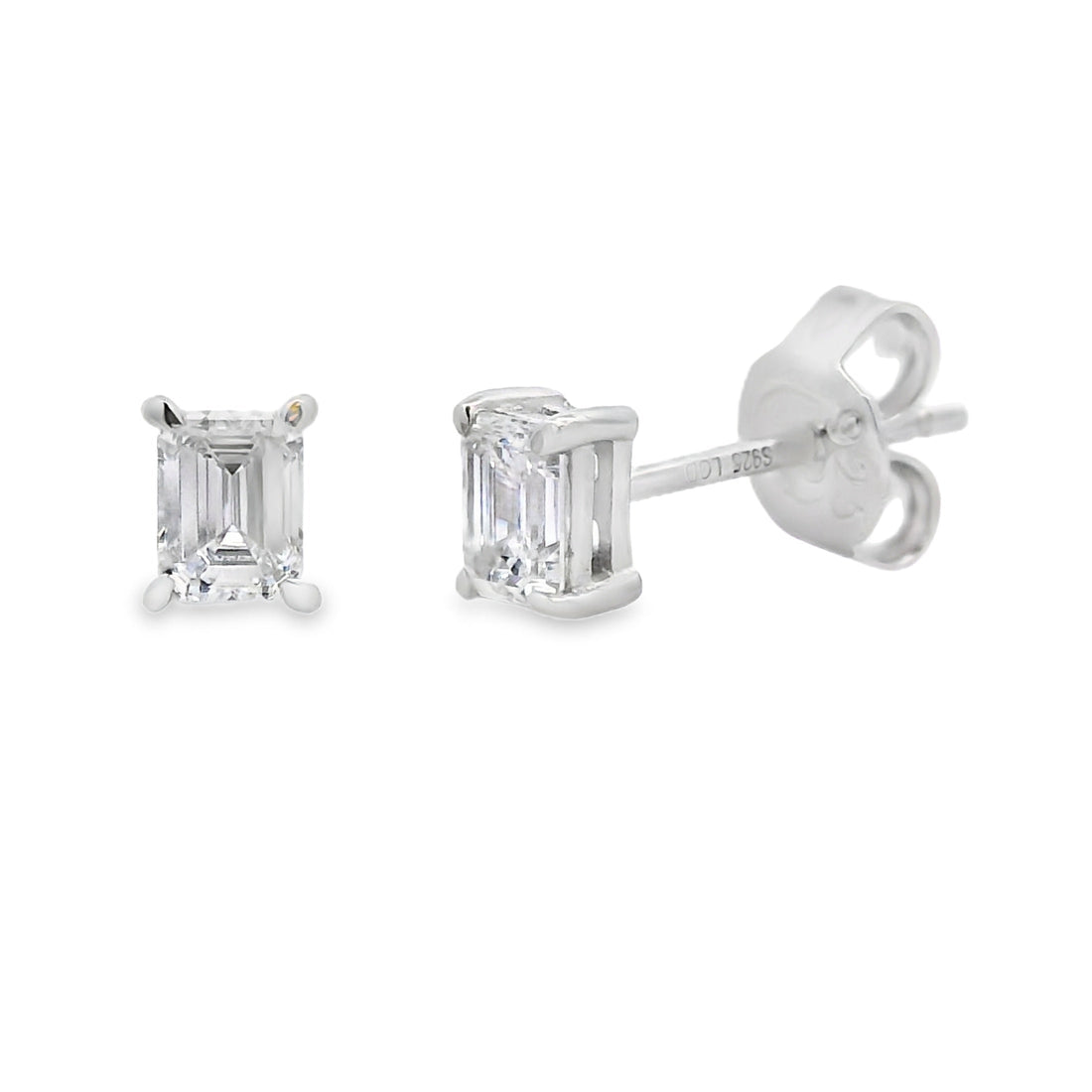 .50ct Lab Grown Diamond Stud Earrings Sterling Silver by Bids.com