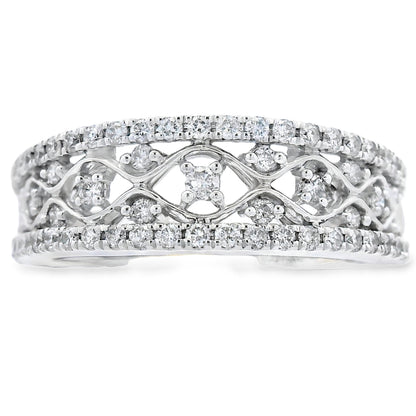 .50ct Diamond Fashion band rings 10KT White Gold by Bids.com