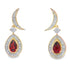 .62ct Garnet Diamond Dangle Earrings 10KT Yellow Gold by Bids.com