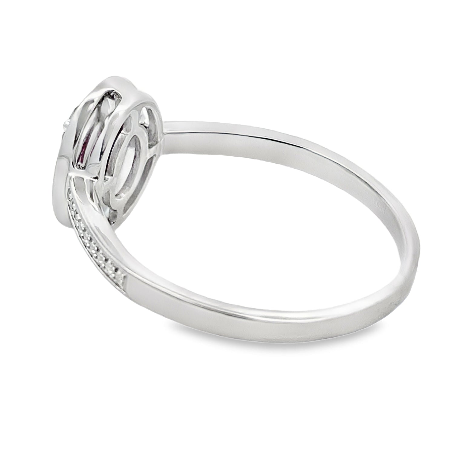 Genuine .62ct Garnet Diamond Ring 10KT White Gold by Bids.com