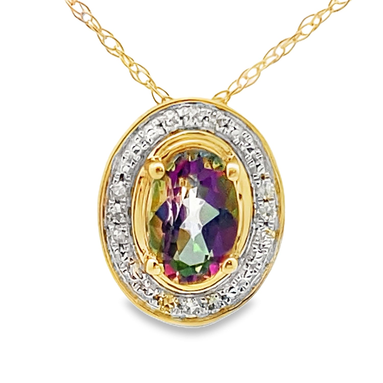 Mystic Fire Topaz Fashion Pendants 10KT Yellow Gold by Bids.com
