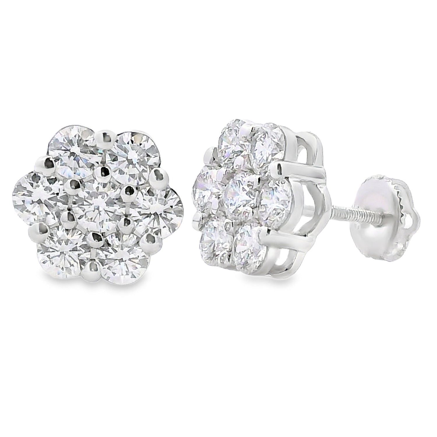 2.81ct Lab Grown Diamond Earrings Sterling Silver