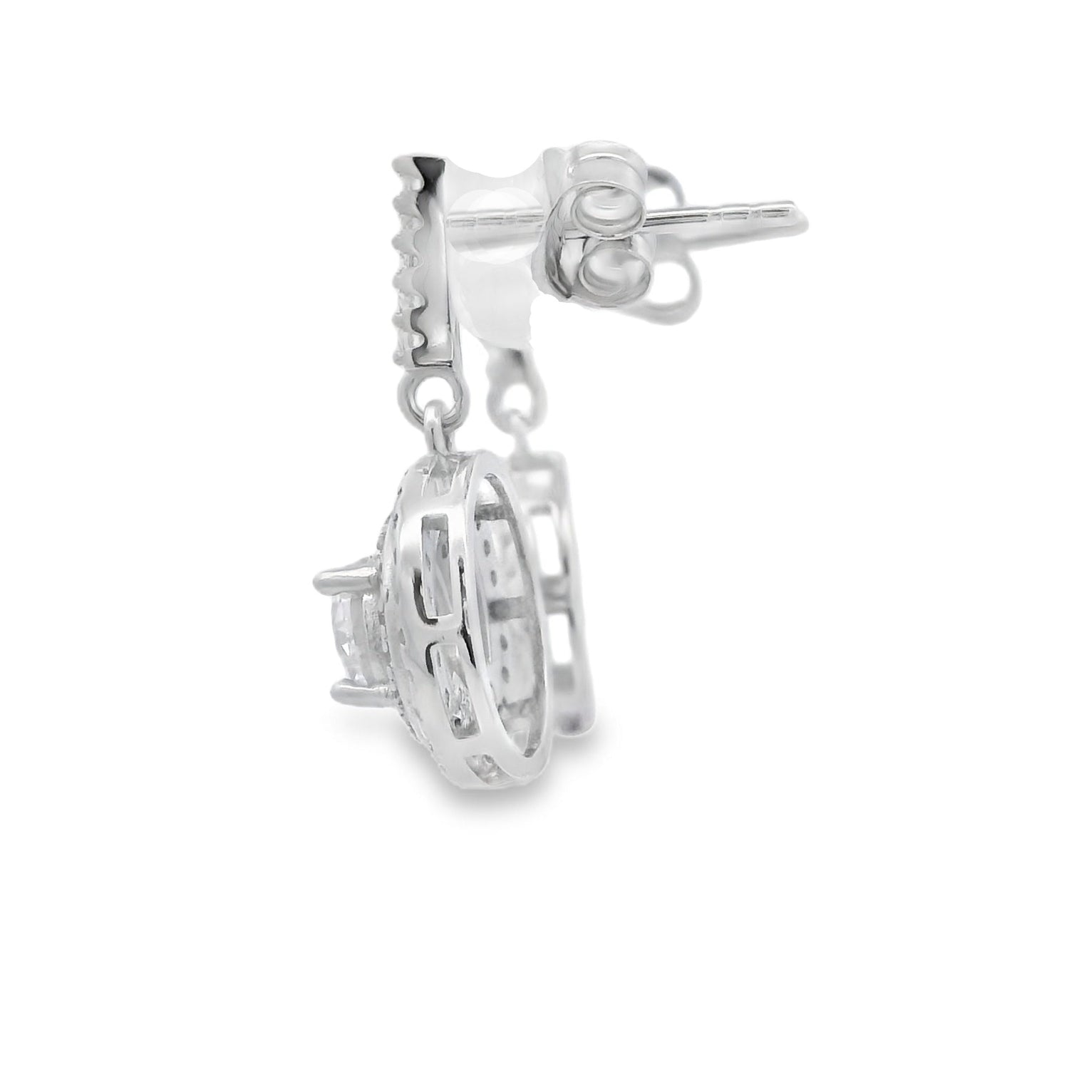 Natural Cubic Zirconia Earrings Sterling Silver by Bids.com