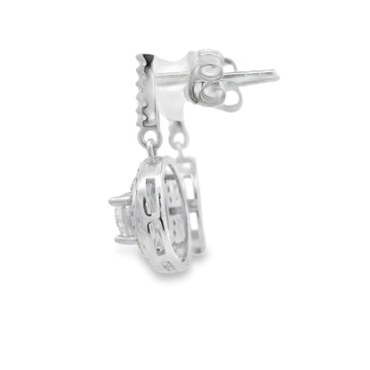 Natural Cubic Zirconia Earrings Sterling Silver by Bids.com