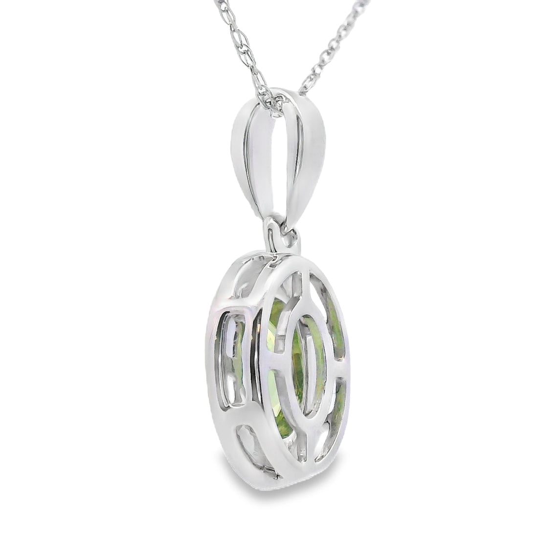 .50ct Peridot Diamond Fashion Pendants 10KT White Gold by Bids.com