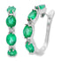 2.95ct Emerald Zircon Hoop Earrings Sterling Silver by Bids.com