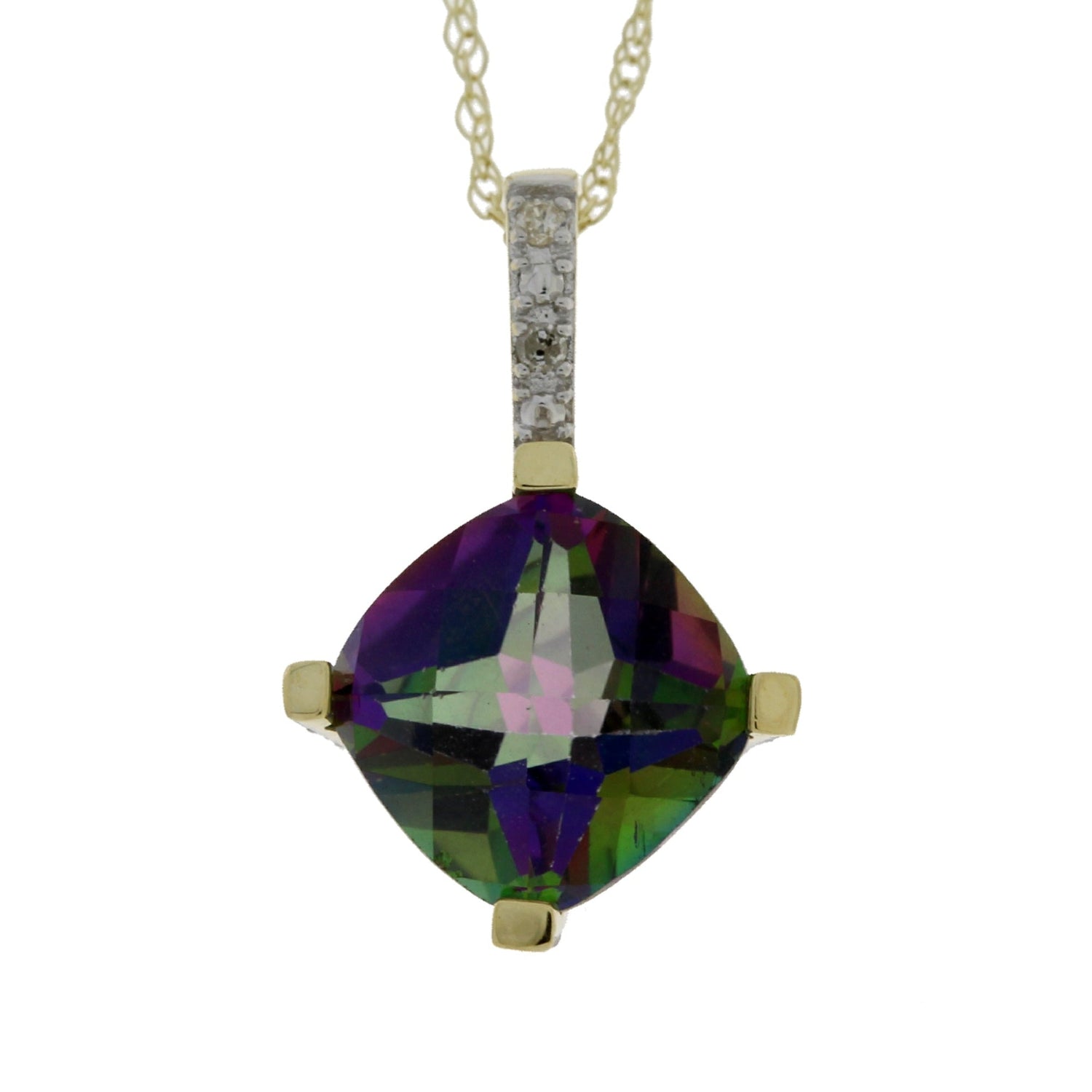 Treated Topaz Diamond Fashion Pendants 10KT Yellow Gold by Bids.com