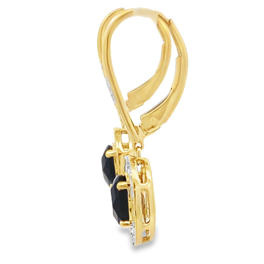 1.05ct Onyx Diamond Dangle Earrings 10KT Yellow Gold by Bids.com