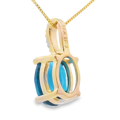 London Blue Topaz Fashion Pendants 10KT Yellow Gold by Bids.com