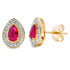 .58ct Ruby Diamond Stud Earrings 10KT Yellow Gold by Bids.com