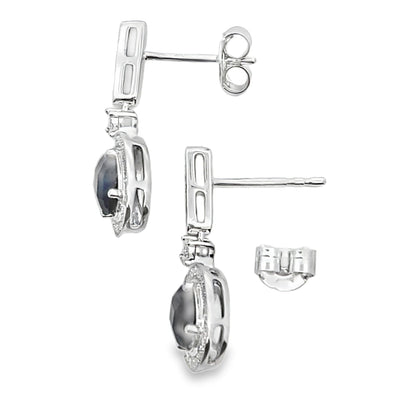 1.06ct Onyx Diamond Dangle Earrings 10KT White Gold by Bids.com