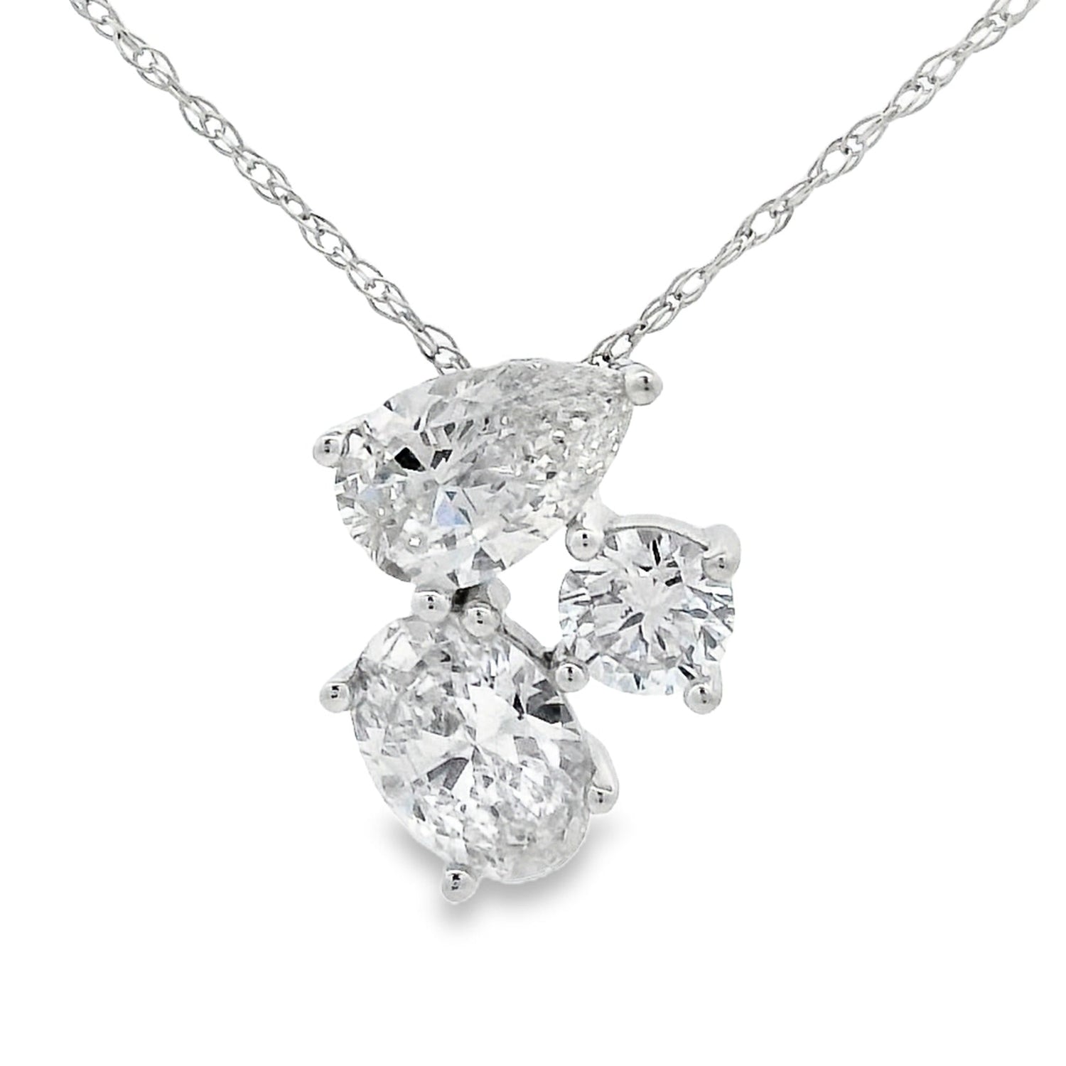 Lab Grown Diamond Fashion Pendants 14KT White Gold by Bids.com