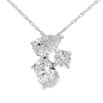 Lab Grown Diamond Fashion Pendants 14KT White Gold by Bids.com