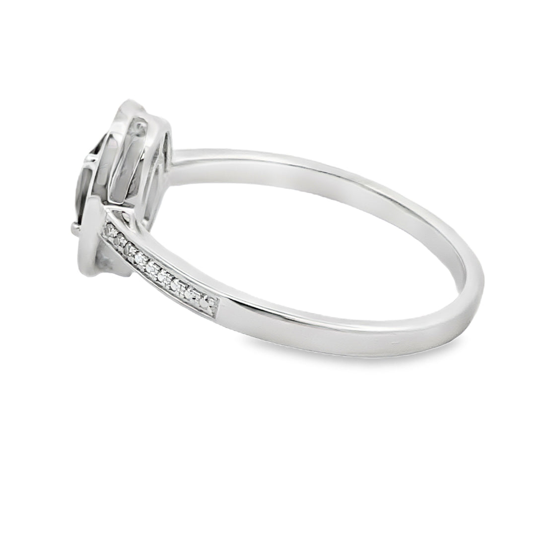 Genuine .42ct Quartz Diamond Ring 10KT White Gold by Bids.com